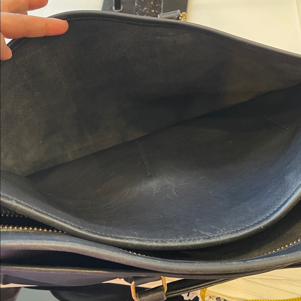Coach VTG Black Leather Briefcase Tote Structured Top Handle Work Laptop Bag USA - Picture 15 of 17
